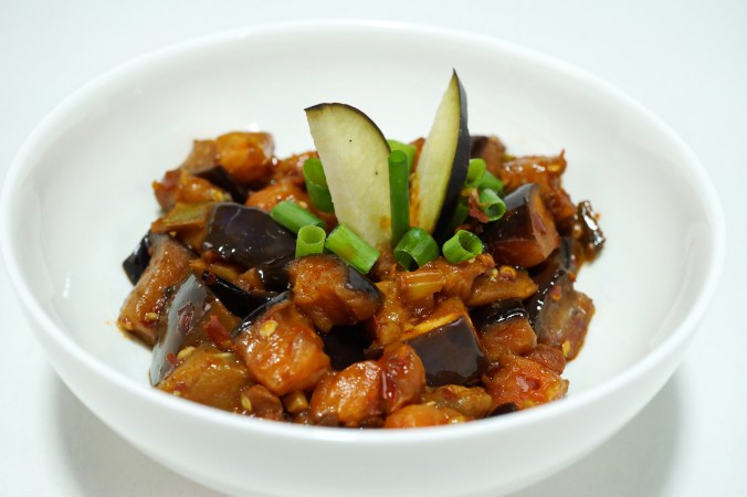 Eggplant Mapo chin Auberginen Szechuan Art DSC01288a.JPG